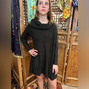 Umgee large fold over neck sweater tunic dress size large